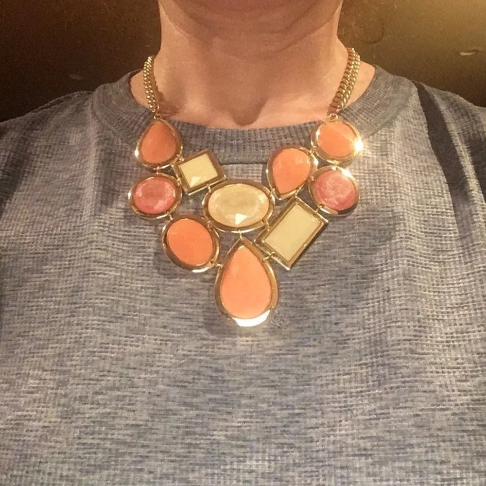 Banana Republic coral and cream necklace.